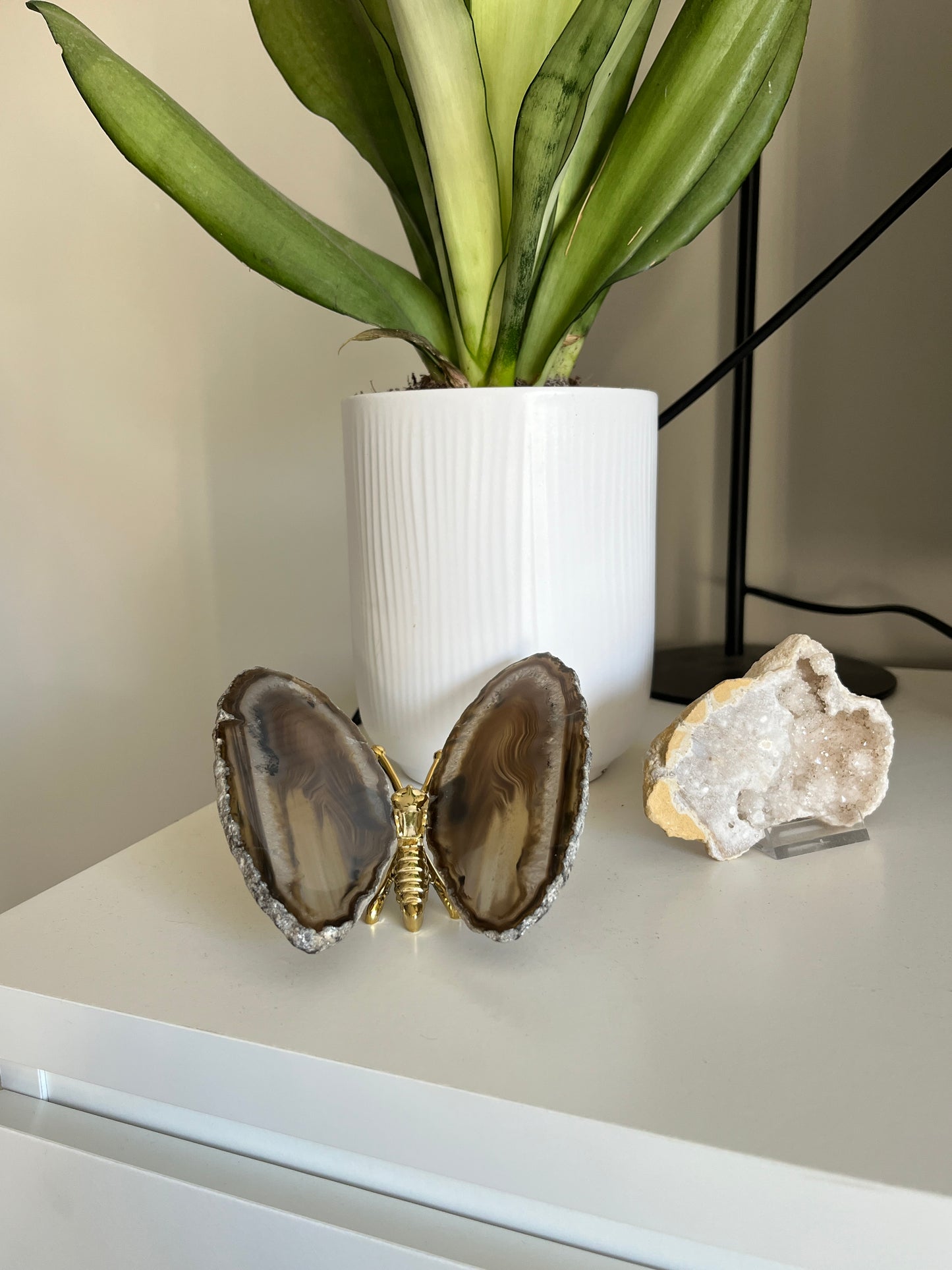 Vlinder agaat goud 01