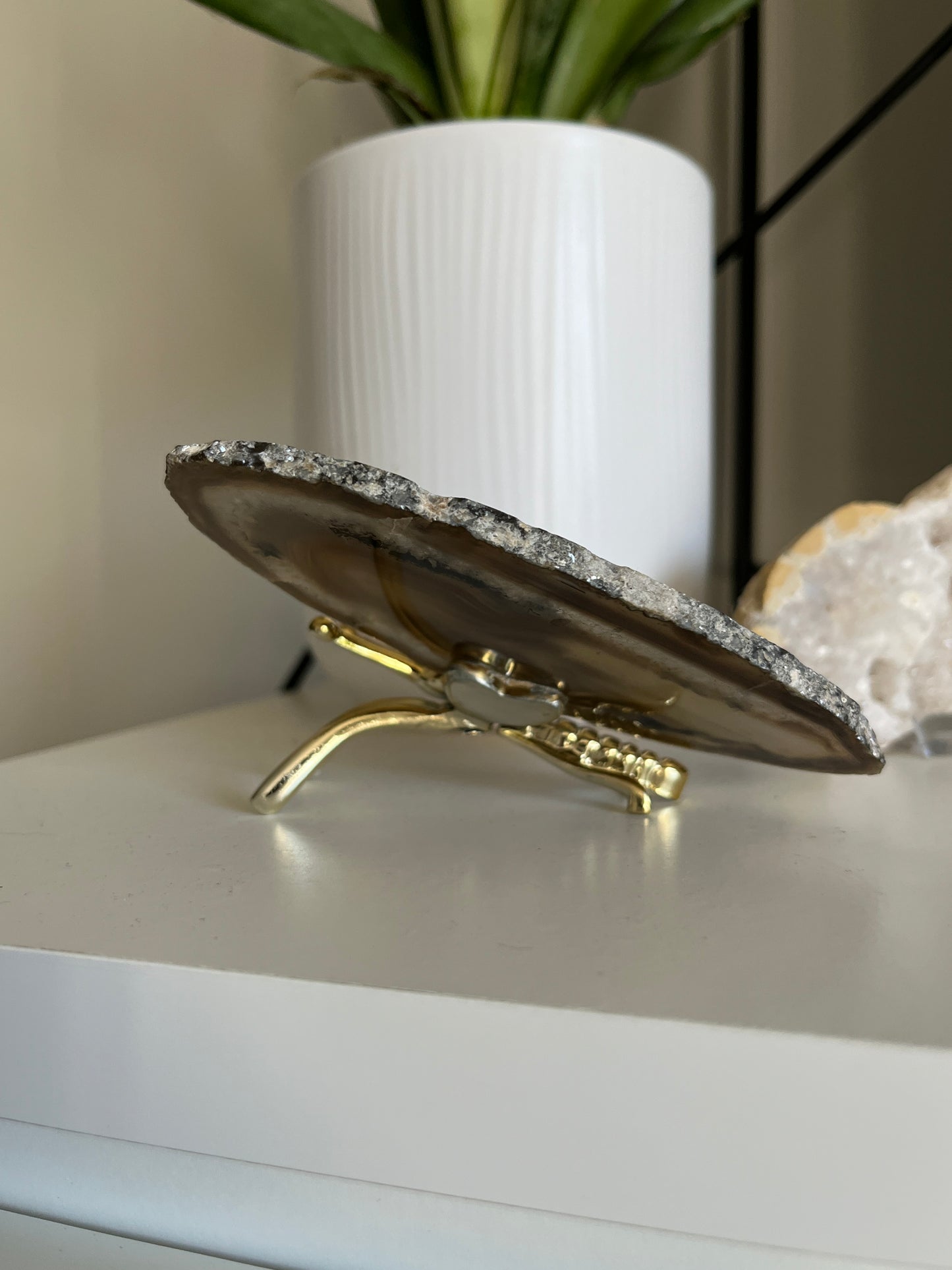 Vlinder agaat goud 01