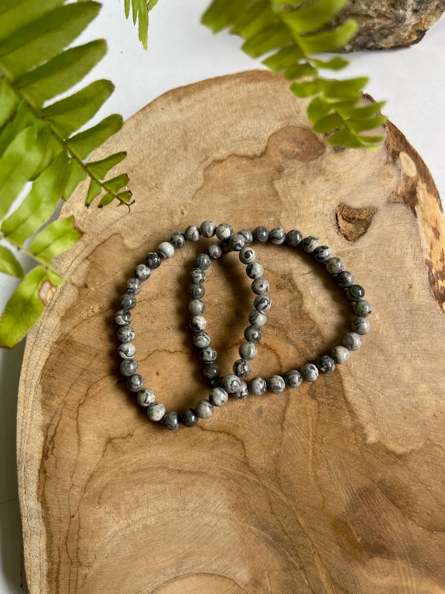 Armband 6 mm zebra jaspis