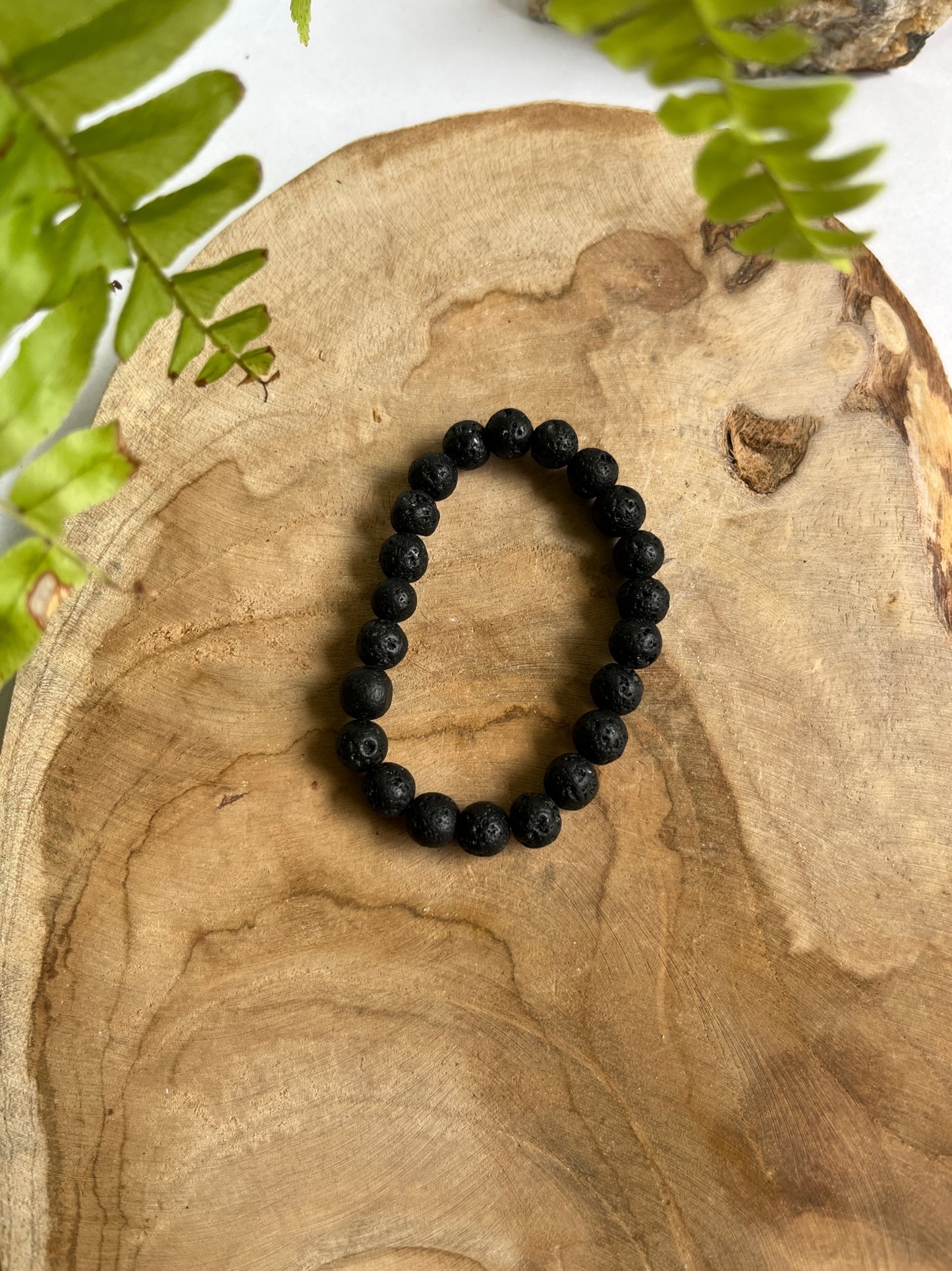 Armband 8 mm Lava steen