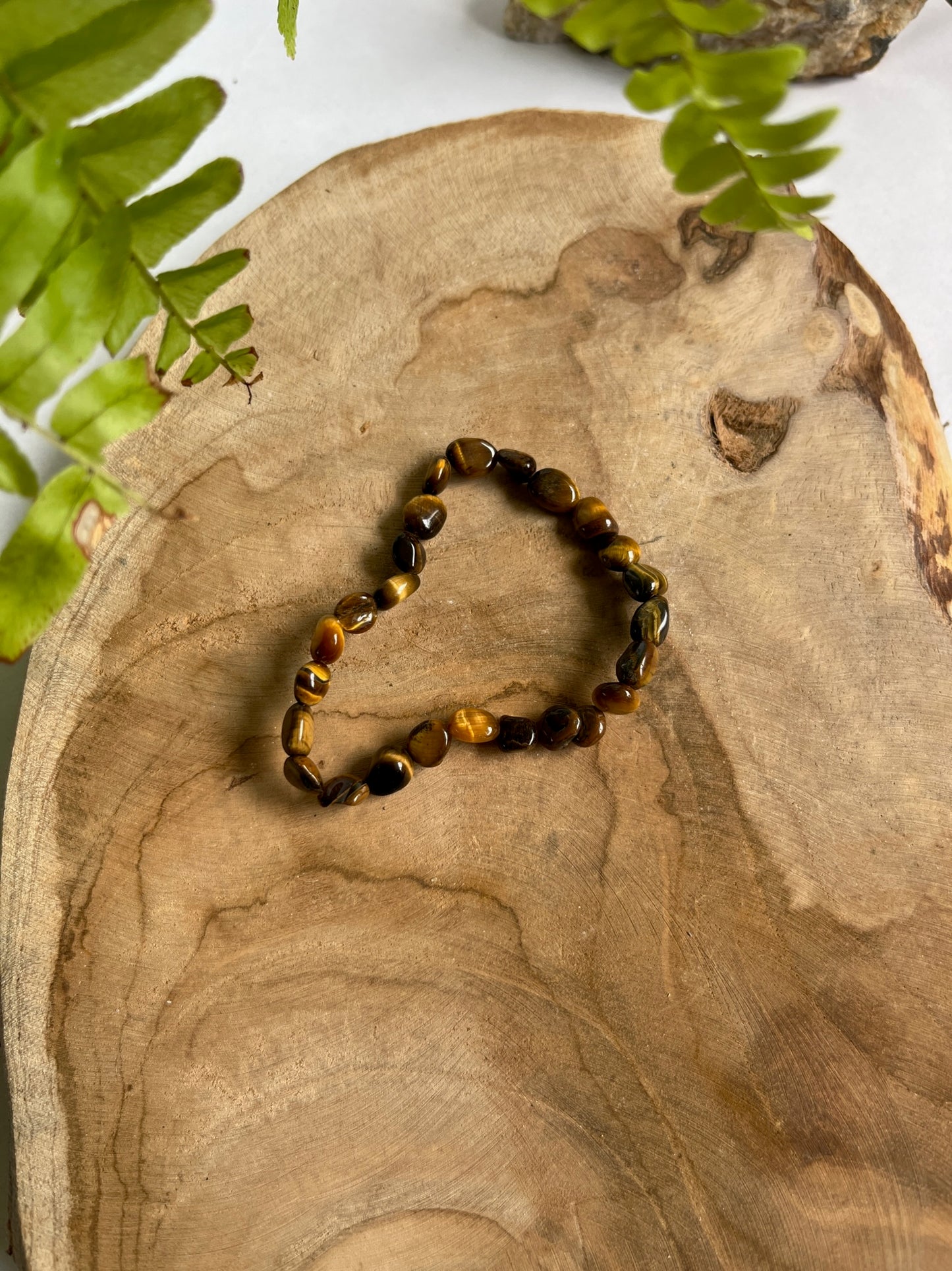 Armband ovale kralen tijgeroog
