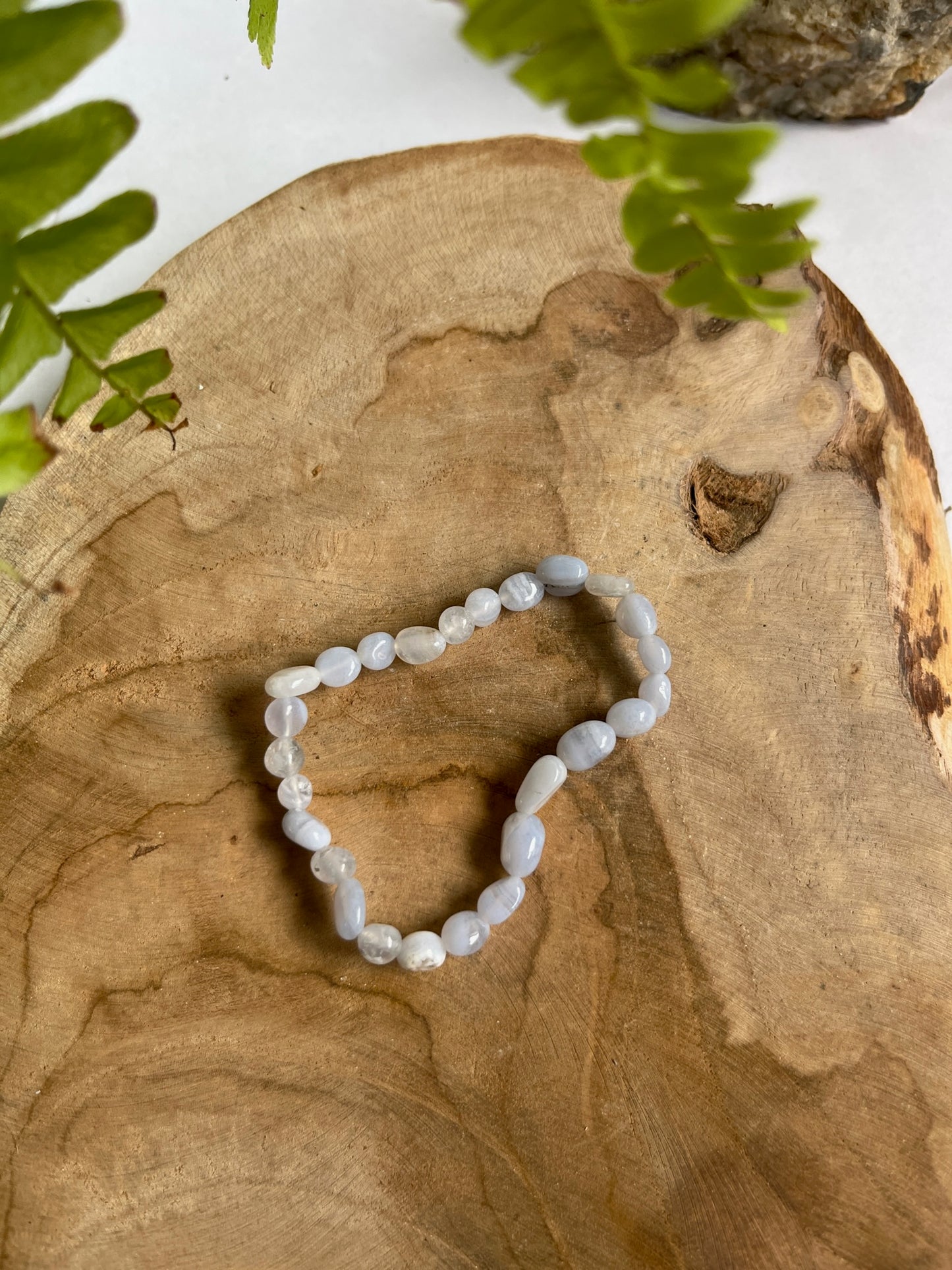 Armband ovale kralen chalcedoon