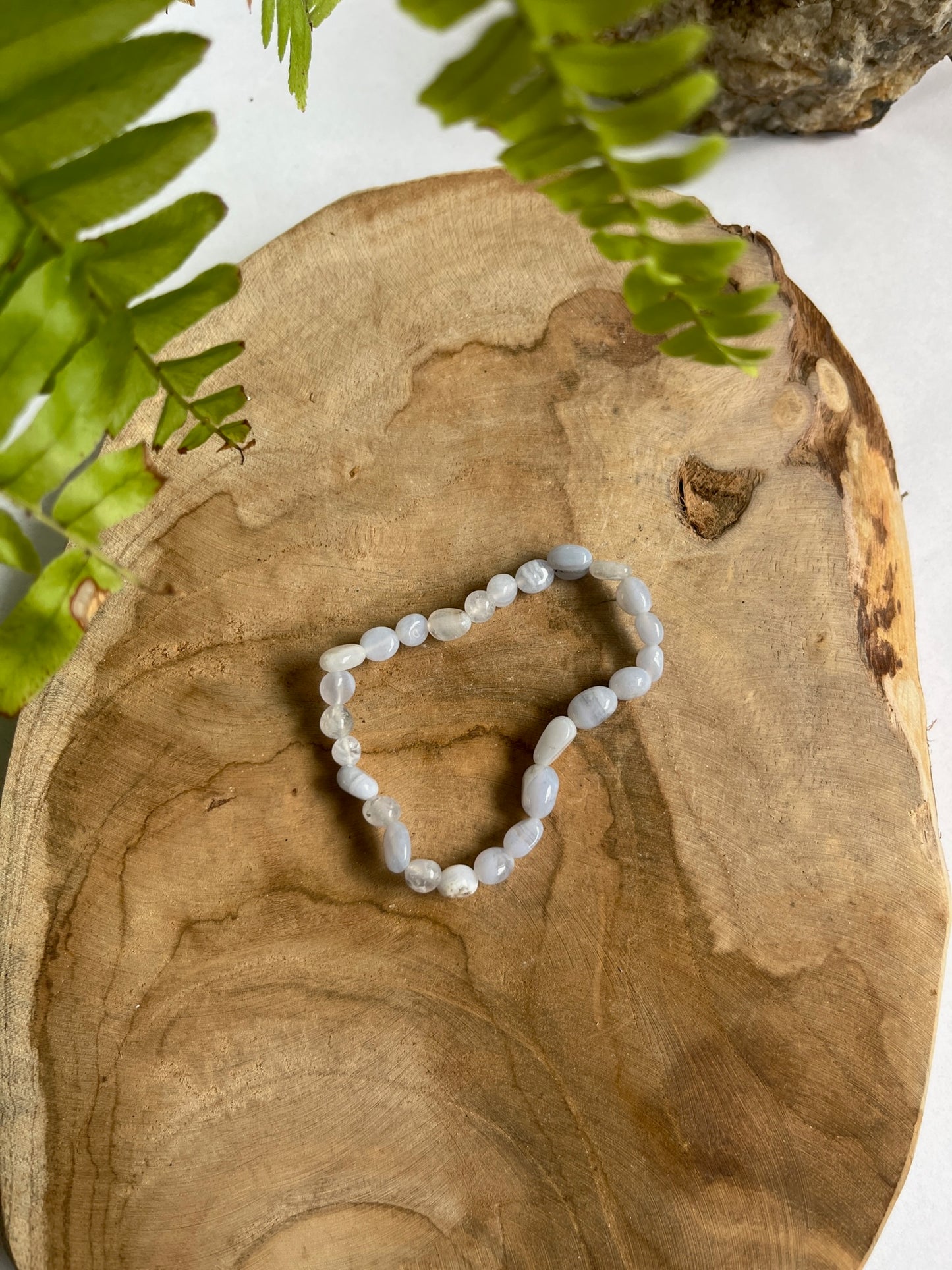 Armband ovale kralen chalcedoon