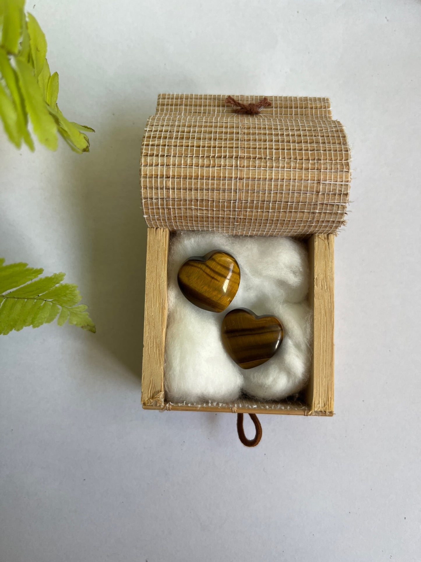 Bamboe bakje tijgeroog hartjes