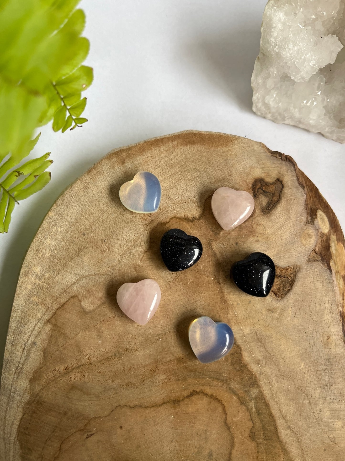 Mini hart goudsteen blauw trommelsteen