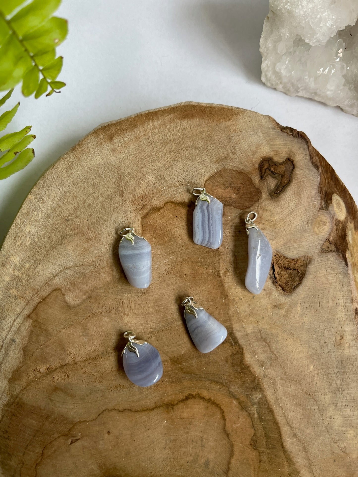 Hanger chalcedoon blauw