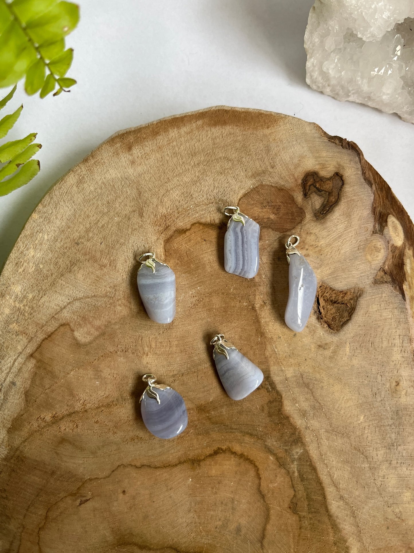 Hanger chalcedoon blauw