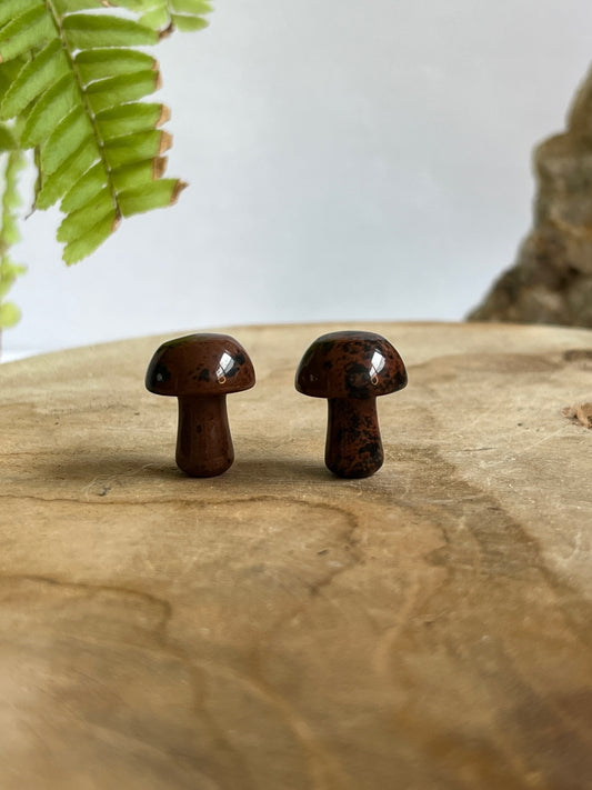 Mini paddenstoel mahoney obsidiaan Trommelsteen