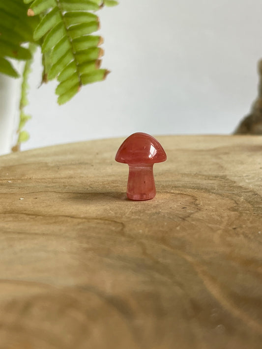 Mini paddenstoel Aardbei kwarts Trommelsteen