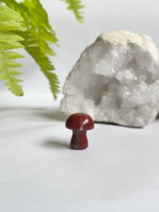 Mini paddenstoel rode jaspis Trommelsteen